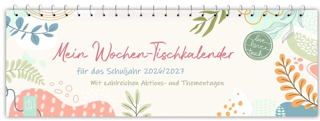 Weitere Ansicht: Mein Wochen-Tischkalender für das Schuljahr 2026/2027