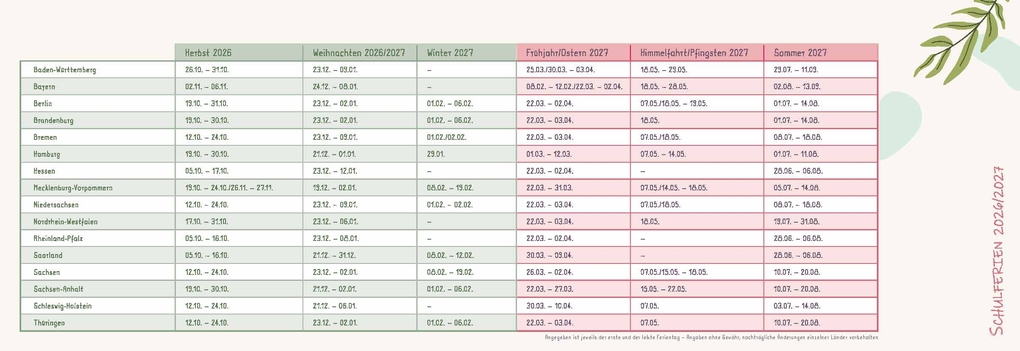 Weitere Ansicht: Mein Wochen-Tischkalender für das Schuljahr 2026/2027