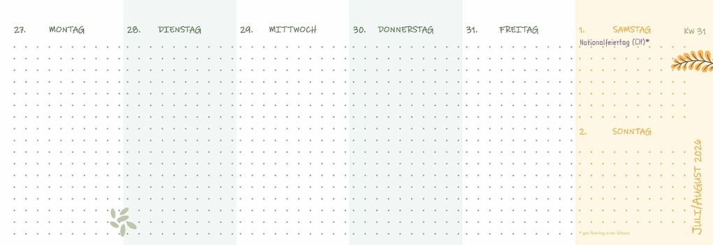 Weitere Ansicht: Mein Wochen-Tischkalender für das Schuljahr 2026/2027