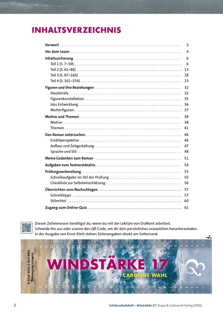 Weitere Ansicht: Windstärke 17 - Caroline Wahl - Schülerarbeitsheft | Julia Biedermann, Sabrina Undank