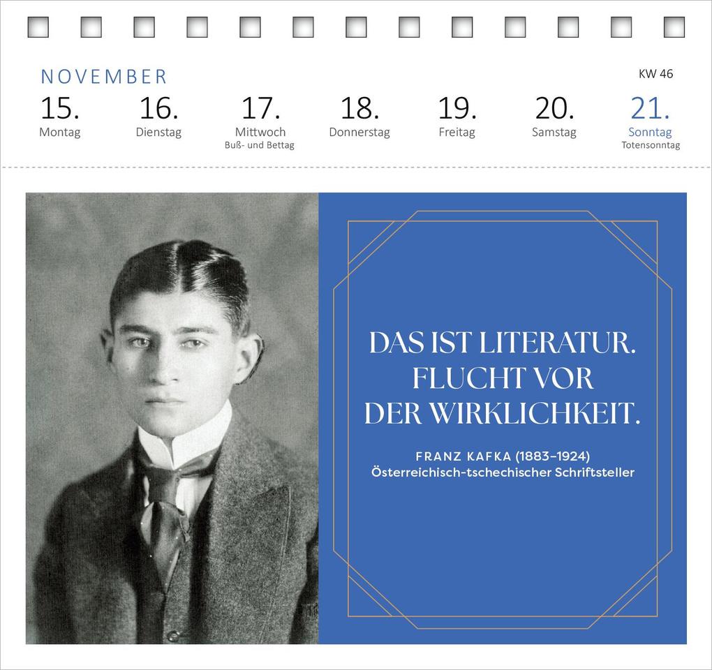 Weitere Ansicht: Postkartenkalender Der Literaturkalender 2027
