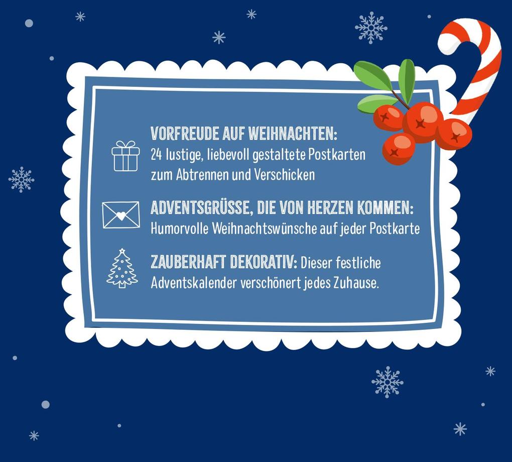 Weitere Ansicht: Postkarten-Adventskalender. Bitte lassen Sie Ihr Gebäck nicht unbeaufsichtigt!