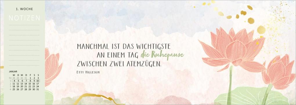 Weitere Ansicht: Tischkalender Einatmen. Ausatmen. Lächeln. 2027