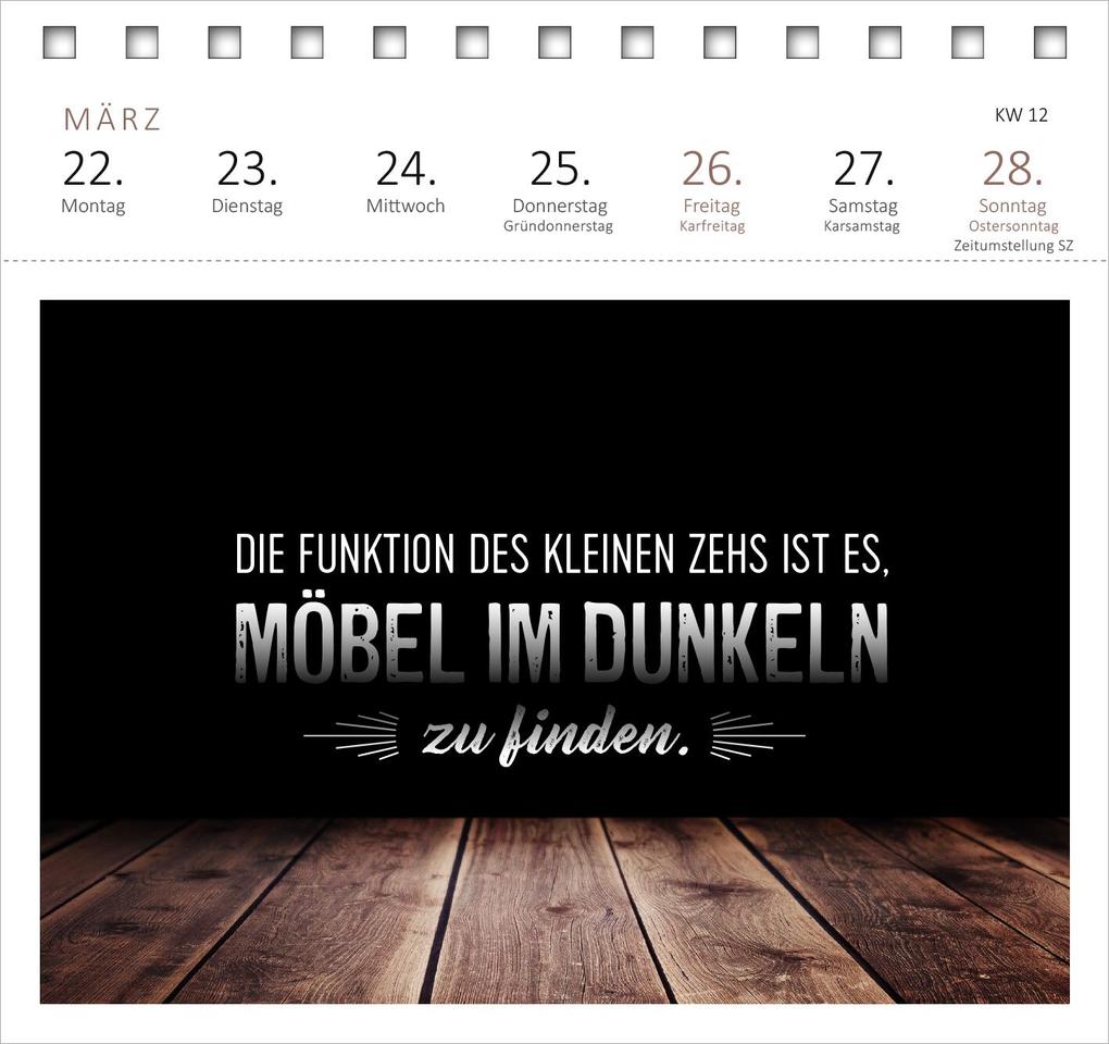 Weitere Ansicht: Postkartenkalender Meine Schokoladenseite hab ich aufgegessen. 2027