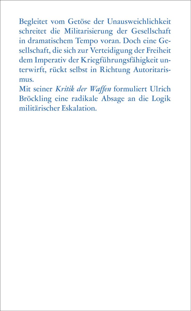 Weitere Ansicht: Kritik der Waffen | Ulrich Bröckling