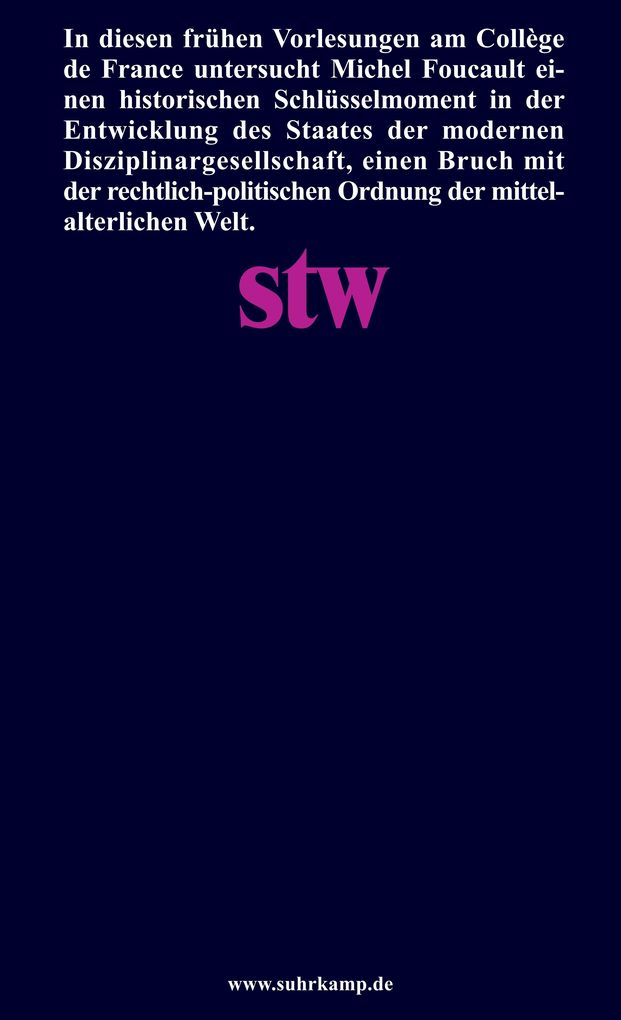Weitere Ansicht: Theorien und Institutionen der Strafe | Michel Foucault