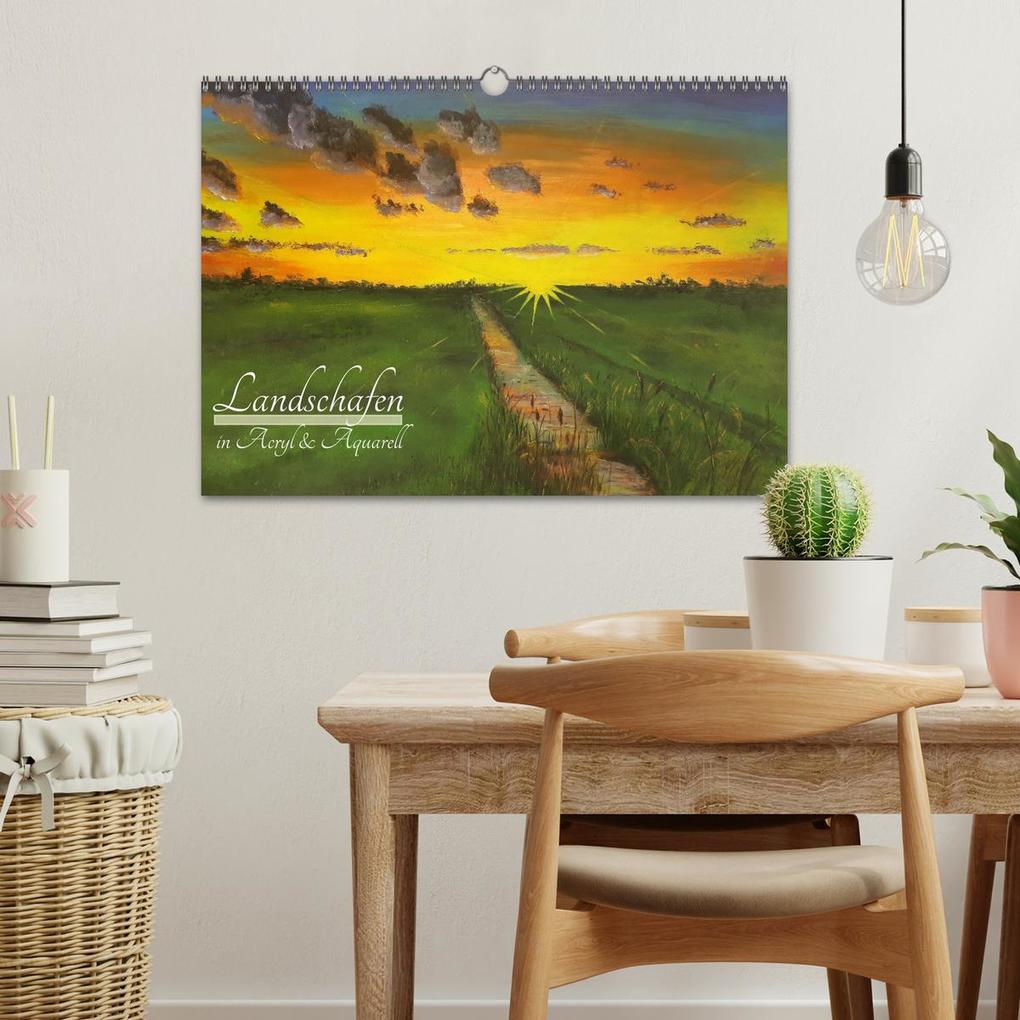 Weitere Ansicht: Landschaften in Acryl & Aquarell (Wandkalender 2026 DIN A3 quer), CALVENDO Monatskalender | Nicolle Range, Calvendo