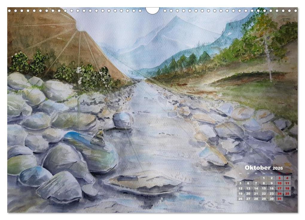 Weitere Ansicht: Landschaften in Acryl & Aquarell (Wandkalender 2026 DIN A3 quer), CALVENDO Monatskalender | Nicolle Range, Calvendo