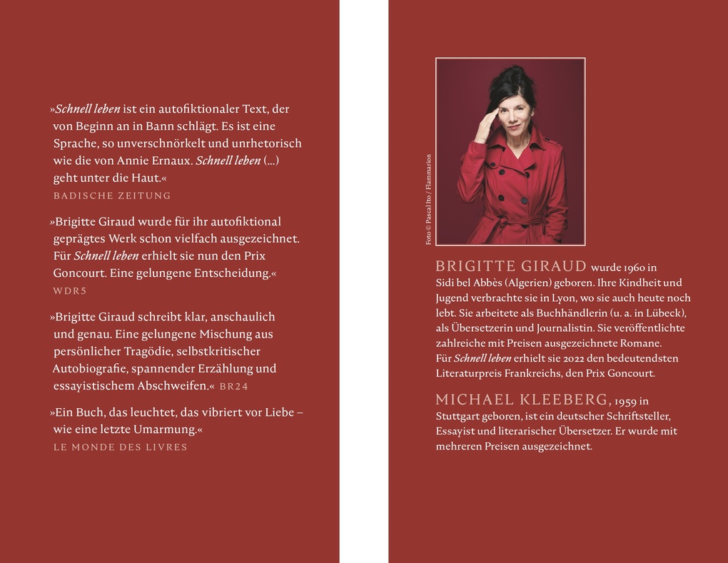 Weitere Ansicht: Schnell leben | Brigitte Giraud