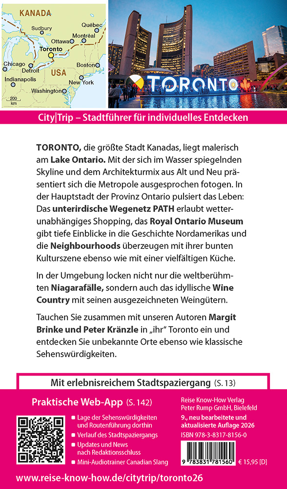 Weitere Ansicht: Reise Know-How CityTrip Toronto | Peter Kränzle, Margit Brinke