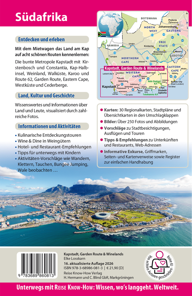 Weitere Ansicht: Reise Know-How Reiseführer Südafrika - Kapstadt, Garden Route & Winelands | Elke Losskarn