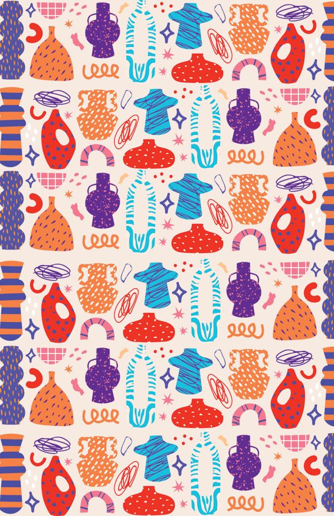 Weitere Ansicht: Notizbuch Insel-Bücherei 'Kunterbunte Vasen retro'