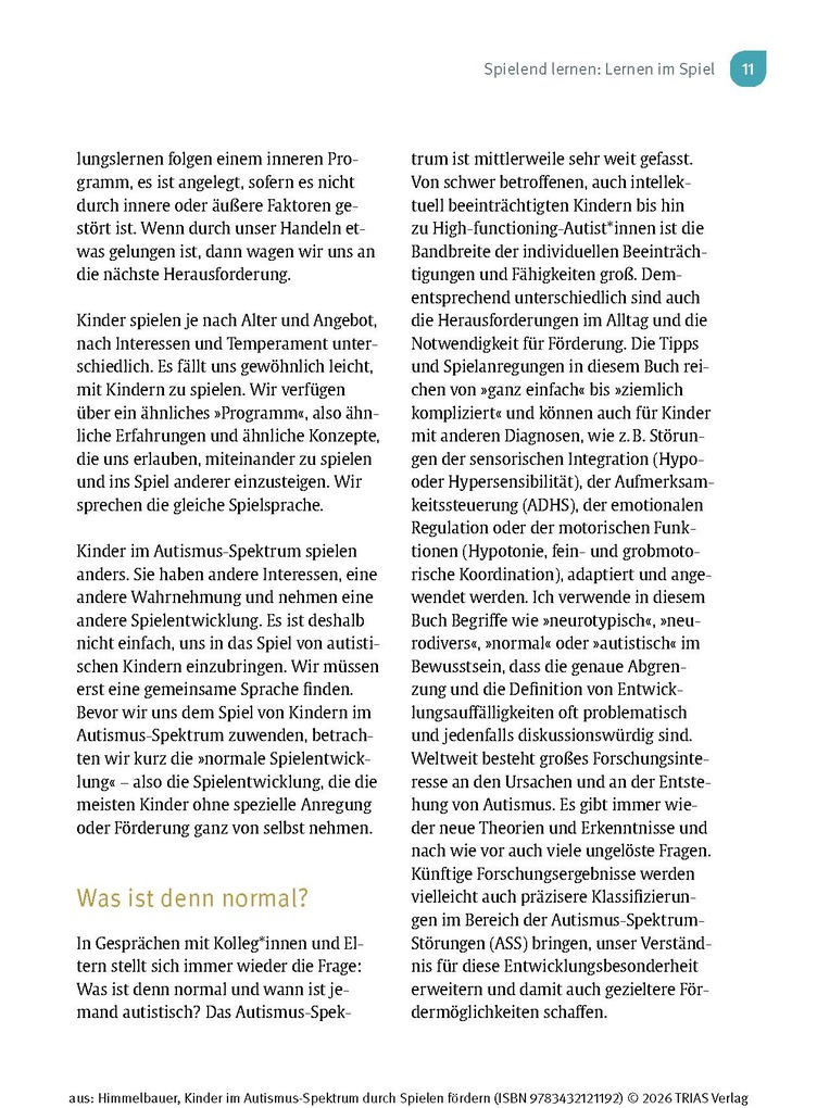 Weitere Ansicht: Kinder im Autismus-Spektrum durch Spielen fördern | Irmgard Himmelbauer