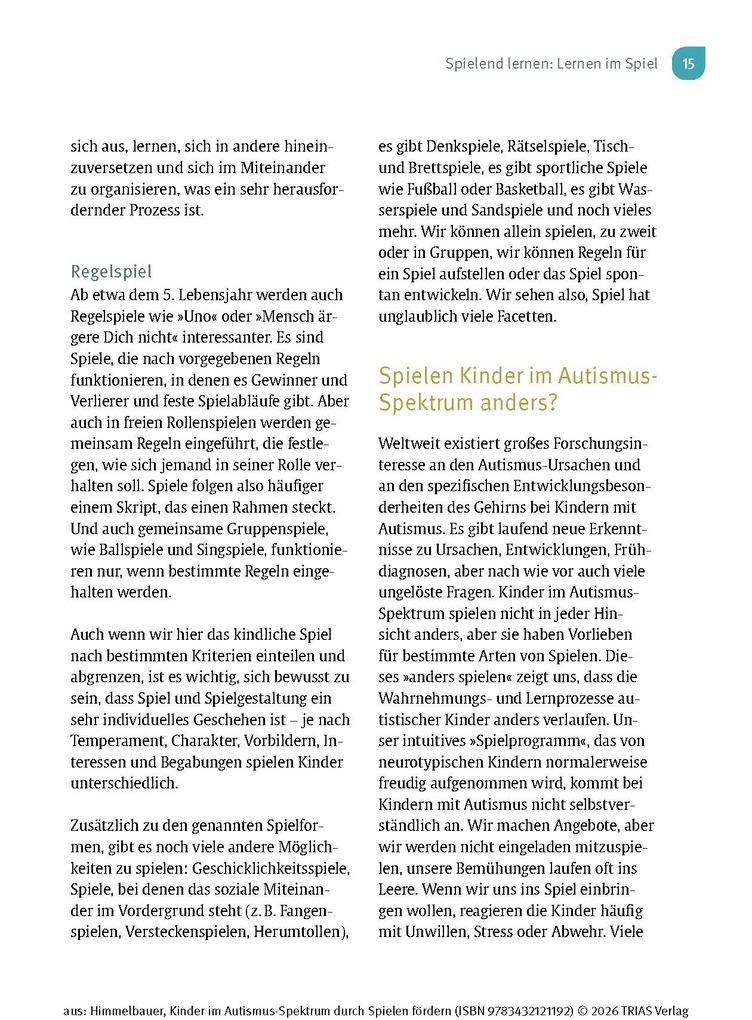 Weitere Ansicht: Kinder im Autismus-Spektrum durch Spielen fördern | Irmgard Himmelbauer