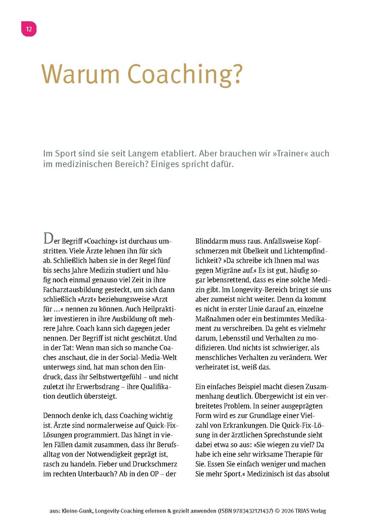 Weitere Ansicht: Longevity-Coaching erlernen und gezielt anwenden | Bernd Kleine-Gunk