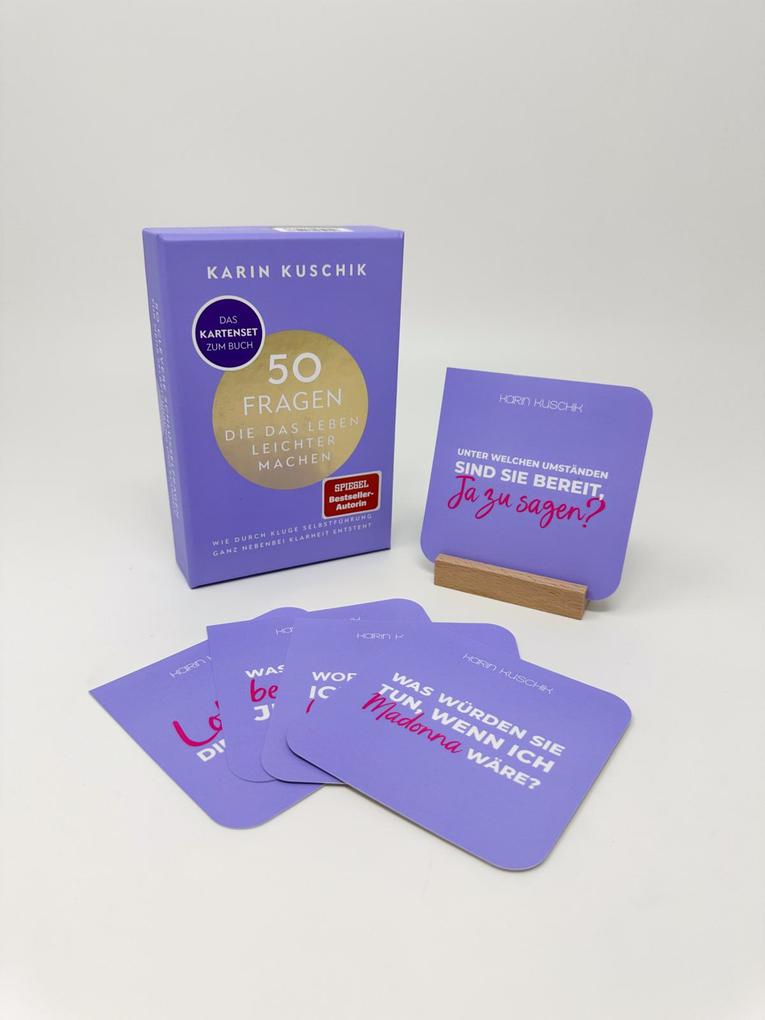 Weitere Ansicht: 50 Fragen, die das Leben leichter machen - Das Kartenset zum Buch | Karin Kuschik