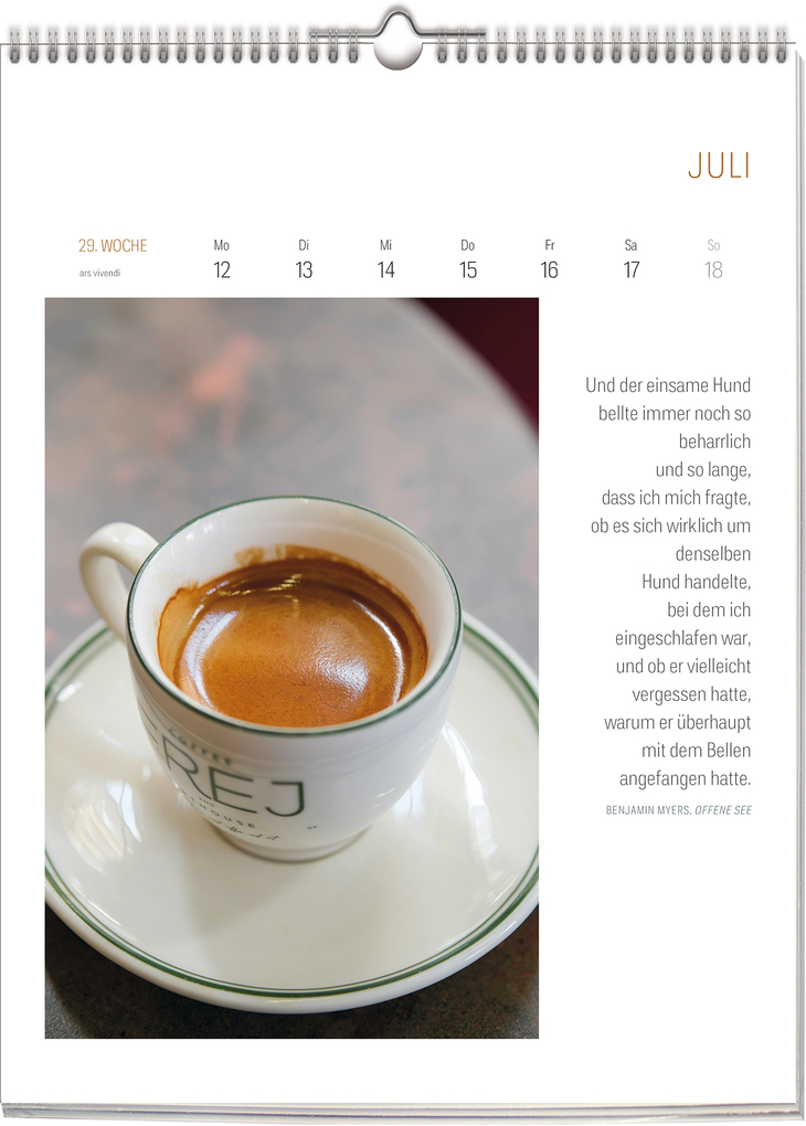 Weitere Ansicht: Literarischer Café Kalender 2027 | Vivendi Ars, ars vivendi Verlag