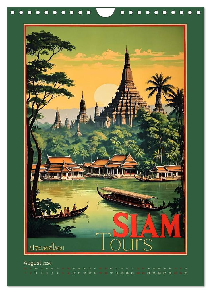 Weitere Ansicht: Exotic Travel Poster - nostalgische Abenteuerreisen um die Welt (Wandkalender 2026 DIN A4 hoch), CALVENDO Monatskalender | Renate Utz, Calvendo