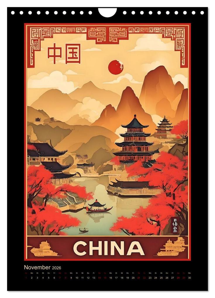 Weitere Ansicht: Exotic Travel Poster - nostalgische Abenteuerreisen um die Welt (Wandkalender 2026 DIN A4 hoch), CALVENDO Monatskalender | Renate Utz, Calvendo