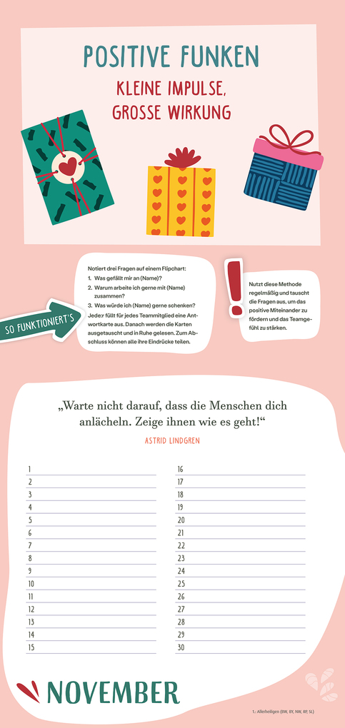 Weitere Ansicht: Immerwährender Teamkalender. Für ein gutes Miteinander | Katja Weber