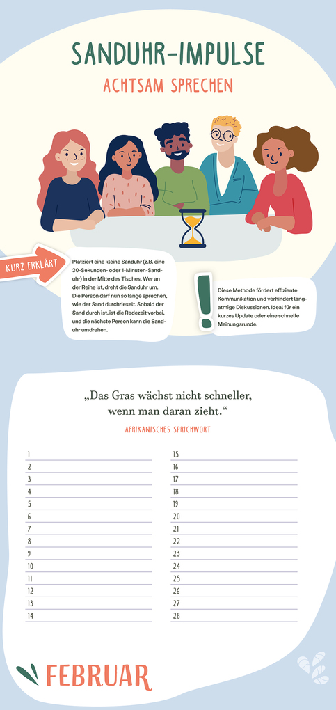 Weitere Ansicht: Immerwährender Teamkalender. Für ein gutes Miteinander | Katja Weber