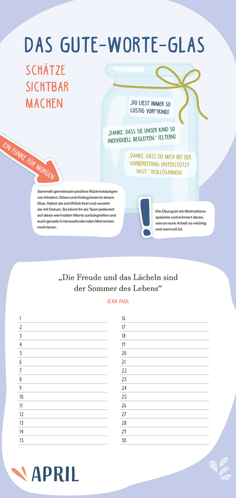 Weitere Ansicht: Immerwährender Teamkalender. Für ein gutes Miteinander | Katja Weber