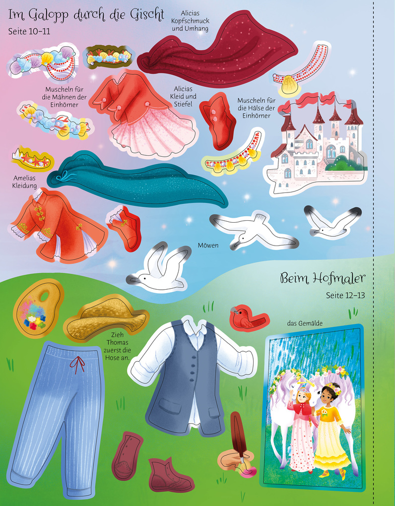 Weitere Ansicht: Mein Anziehpuppen-Stickerbuch: Prinzessinnen im Einhornland | Fiona Watt