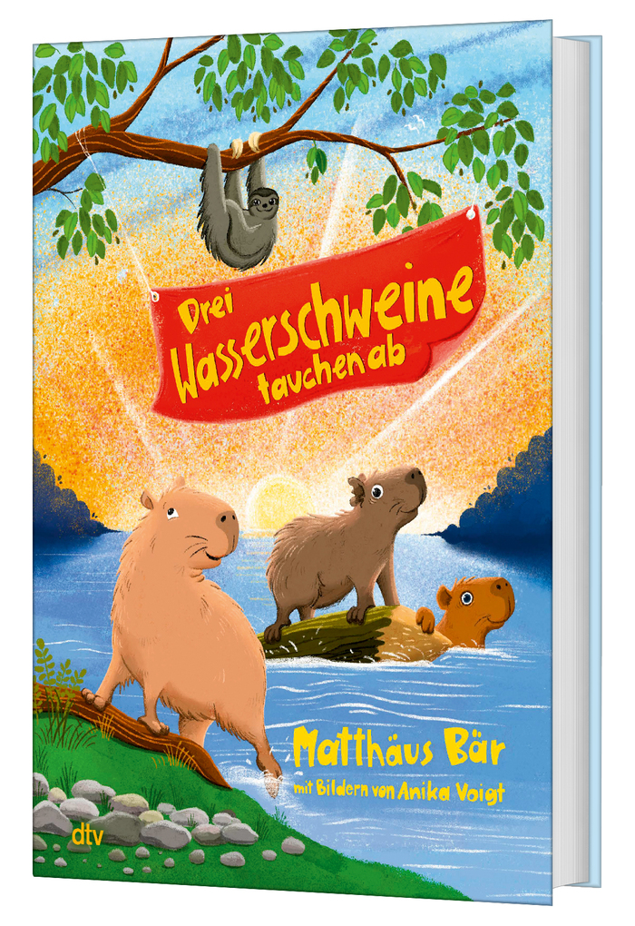 Weitere Ansicht: Drei Wasserschweine tauchen ab | Matthäus Bär