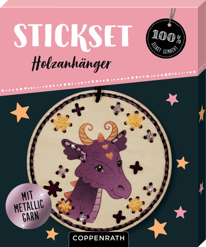 Weitere Ansicht: Sticken auf Holzanhängern