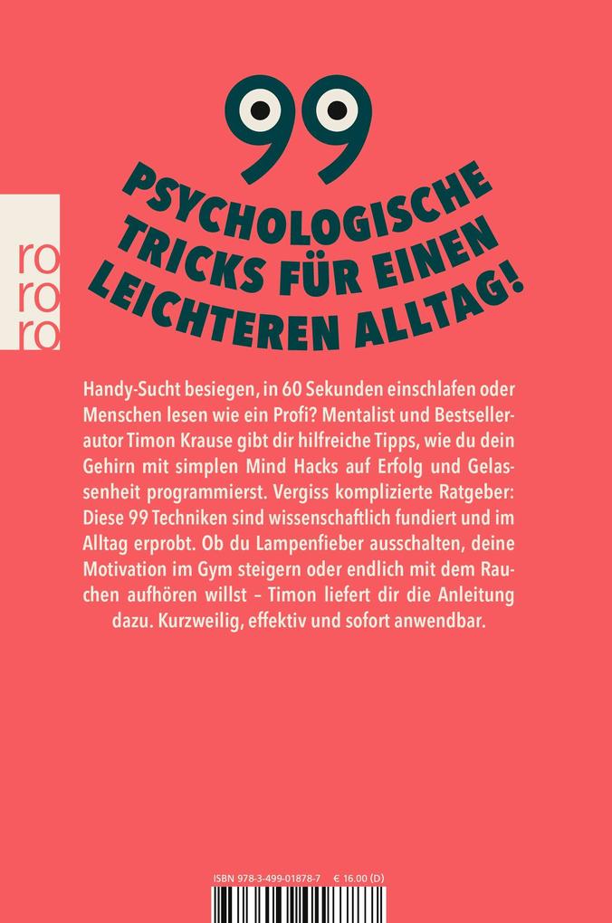 Weitere Ansicht: 99 Mind Hacks | Timon Krause