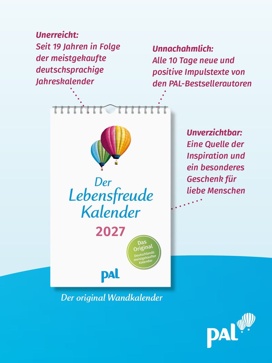 Weitere Ansicht: Der Lebensfreude-Kalender 2027 | Doris Wolf, Rolf Merkle, Maja Günther