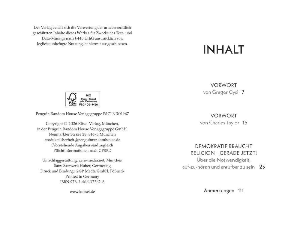 Weitere Ansicht: Demokratie braucht Religion - gerade jetzt! | Hartmut Rosa