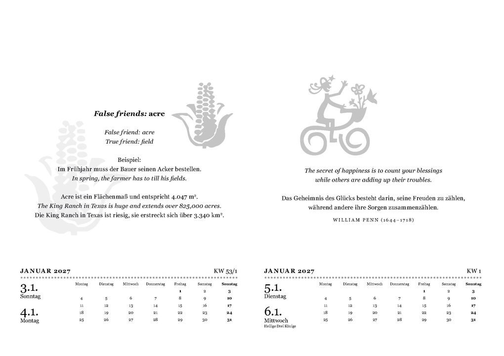 Weitere Ansicht: Der große Sprachkalender Englisch 2027 | Birgit Adam