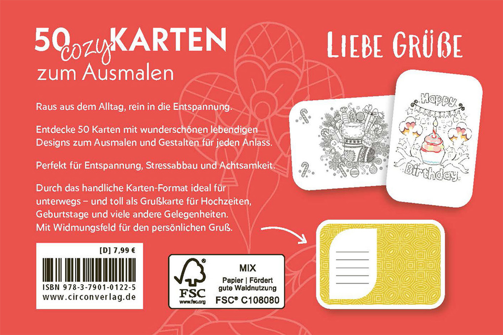 Weitere Ansicht: 50 cozy Karten zum Ausmalen - Liebe Grüße