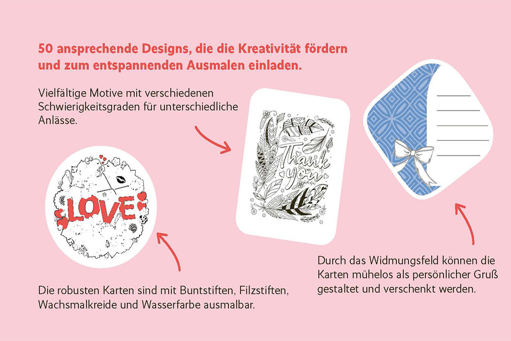 Weitere Ansicht: 50 cozy Karten zum Ausmalen - Liebe Grüße