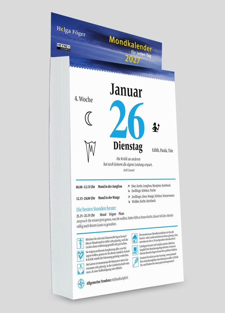 Weitere Ansicht: Mondkalender für jeden Tag 2027 | Helga Föger