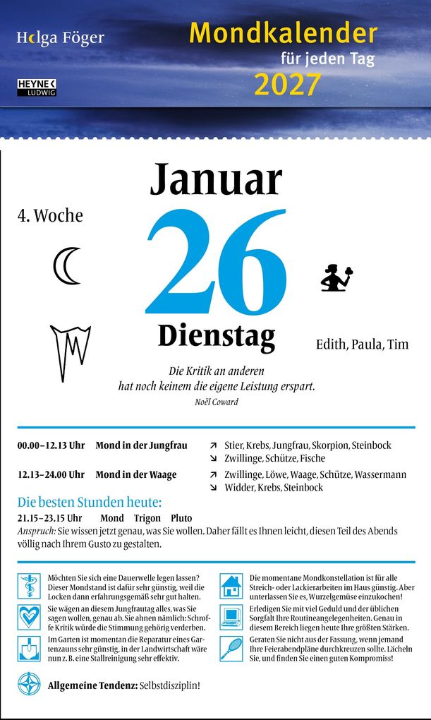 Weitere Ansicht: Mondkalender für jeden Tag 2027 | Helga Föger