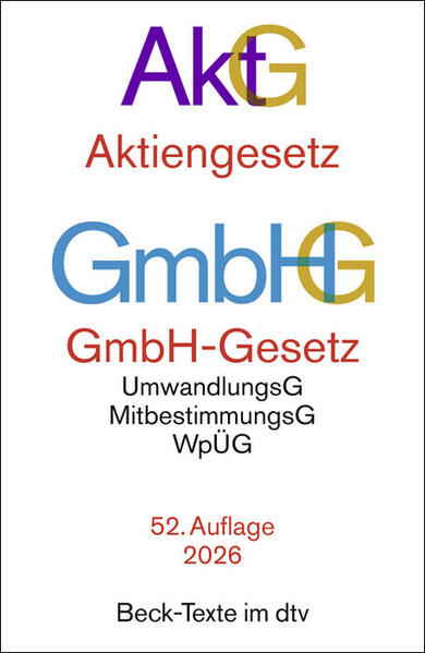 Produktbild: Aktiengesetz, GmbH-Gesetz. AktG GmbHG | Heribert Hirte
