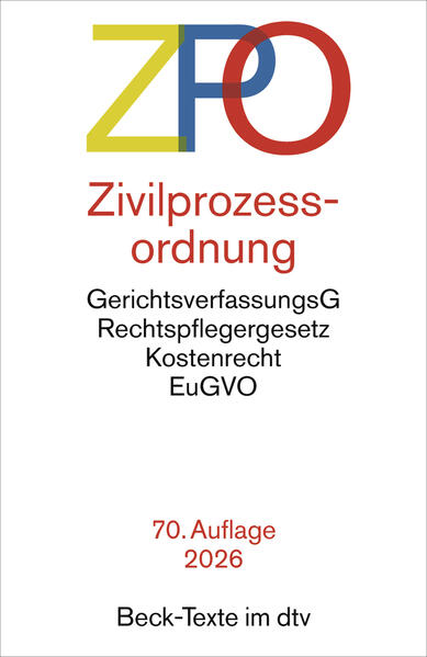 Produktbild: Zivilprozessordnung. ZPO | Peter Gottwald