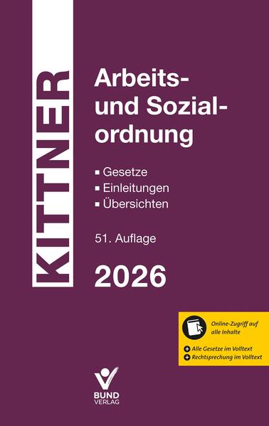 Produktbild: Arbeits- und Sozialordnung 2026 | Michael Kittner