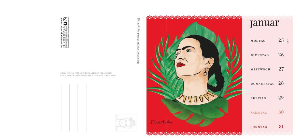 Weitere Ansicht: Frida Kahlo Postkartenkalender 2027 - I paint my own reality