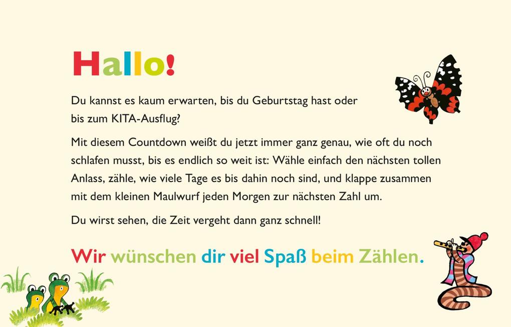 Weitere Ansicht: Der kleine Maulwurf Countdown für die Kita