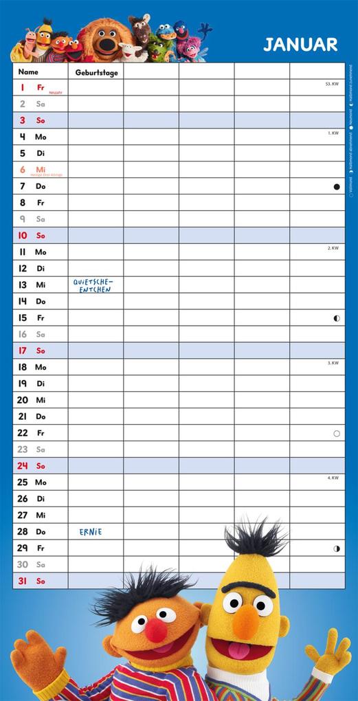 Weitere Ansicht: Sesamstraße Familienkalender 2027