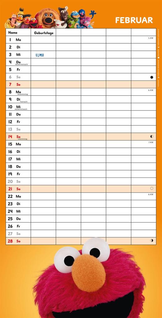 Weitere Ansicht: Sesamstraße Familienkalender 2027