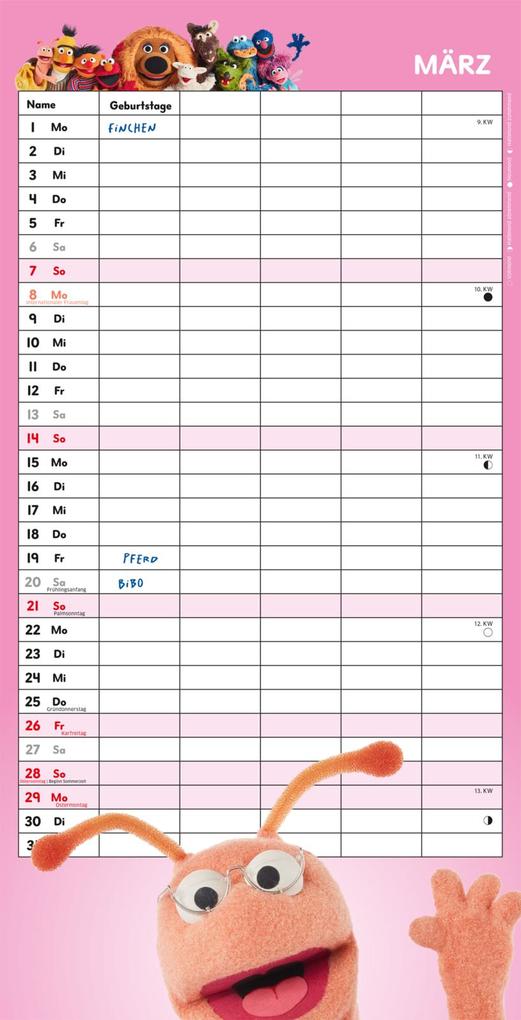 Weitere Ansicht: Sesamstraße Familienkalender 2027