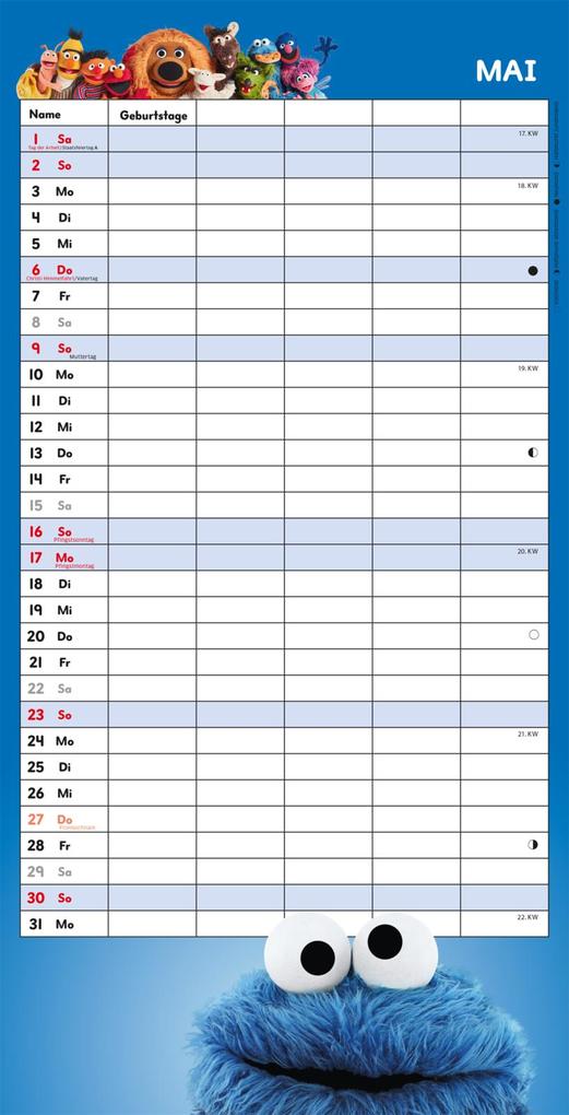Weitere Ansicht: Sesamstraße Familienkalender 2027