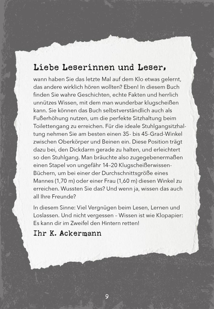 Weitere Ansicht: Klugscheißerwissen fürs Klo | K. Ackermann