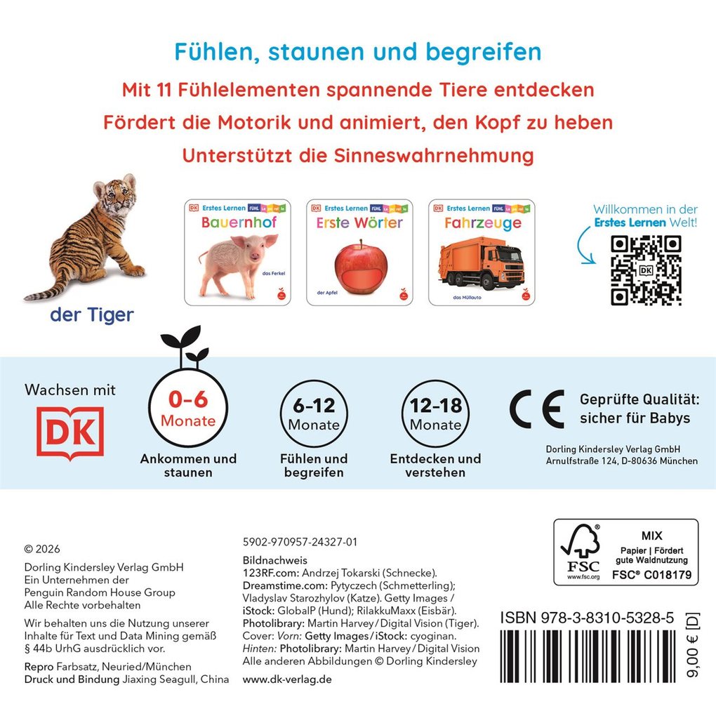 Weitere Ansicht: Erstes Lernen Fühl-Leporello. Tiere | DK Erstes Lernen