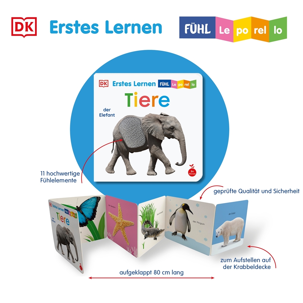 Weitere Ansicht: Erstes Lernen Fühl-Leporello. Tiere | DK Erstes Lernen