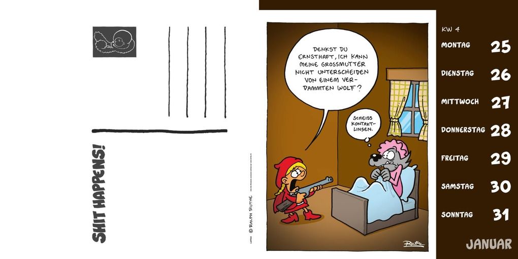 Weitere Ansicht: Shit happens! Postkartenkalender 2027 | Ralph Ruthe